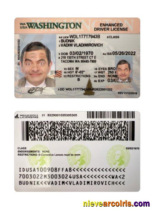 USA Washington driving license 2022-present